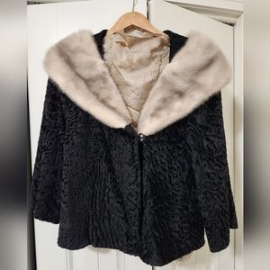 Vintage Lammoire Argentinian Lamb Jacket W/Mink Collar by H. Basch & Co.